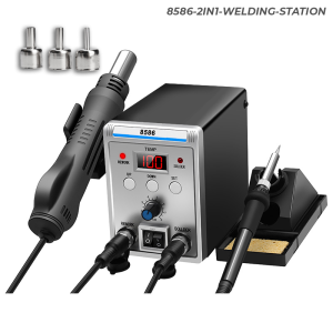 8586 2 in 1 700W Hot Air Desolder Rework Soldering Station Gun Iron Solder Tools Set with Sleep Temperture Correct 230V