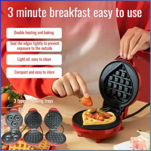 Mini Waffle Maker Toaster Easy to Operate Breakfast Machine Stylish Appearance Intelligent Control Mini Compact and Portable
