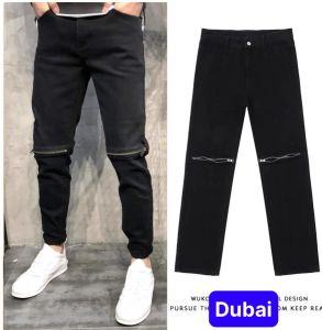 QUẦN JEAN NAM CHẤT BÒ ĐEN KHÓA KIỂU GỐI NHẬT BẢN PHONG CÁCH SÀNH ĐIỆU DB-01 - DUBAI FASHION