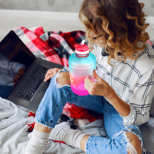 QuiFit 3.78L 128OZ Gallon Water Bottle Wide Mouth with Straw and Motivational Time Marker Leak-proof Large Capacity Bottles BPA Free to Drink More Daily