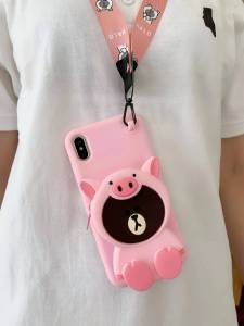 Wallet Cartoon Bear Silicon case for Oppo A15 A15S A35 2021 A12 A5S A7 F9 F11 Pro Vivo Y15A Y15S Y01 Y20 Y20i Y20S Y30 Y30i Y50 Y50i Y11S Y12S Y12A Y12i Y91 Y93 Y95 Y11 Y12 Y15 Y17 S1 Huawei Y7 Y9 Y9Prime Y9S Realme 5 5i Realme6i C3 C12 C15 C25