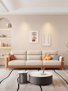 Genuine Leather Sofa Light Luxury Sofa Chair Simple Modern Lazy Sofa Technology Fabric 3 Seater Sofa