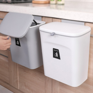 Hanging Sliding Lid Kitchen Trash Can Household Large Fruit And Vegetable Peel Hanging Storage Buck