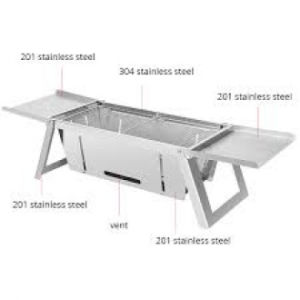 [selected]Portable Barbecue Grill with Stand  Griller  Outdoor Camping Desktop BBQ Dimeshy Charcoal