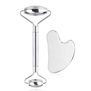 304 stainless steel roller massager Heart-shaped stainless steel thumb scraping board Face scraping metal scraping