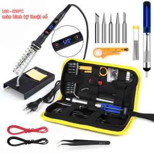 Bộ Hàn Sắt Điện Điều Chỉnh Nhiệt Độ Dụng Cụ Hàn Bút Chì Nhiệt 220V 110V 60W Màn hình kỹ thuật số 80w
