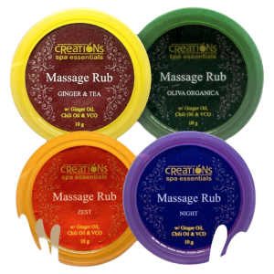 Creations Spa Essentials 10g Massage Rub Ointment – Soothing Small Rub for Headache Dizziness Body Aches & Stress Relief Relaxing Aromatherapy Balm Pocket-Size Healing Ointment for Daily Comfort