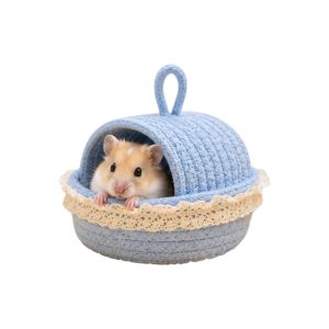 SJJL MALL Wear Resistant Weave Hamster Nest Scratch Resistant Breathable Pet Resting Cave Stable Top Handle Small Pet Hiding House Small Pet