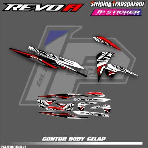 REVO FI  (COD) STIKER STRIPING MOTOR HONDA REVO FI  - LIST SIMPLE DESAIN RACING IP.STRIPING HOLOGRAM DAN TRANSPARAN IP.KODE-21
