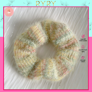 Dây Buộc Tóc Dây Cột Tóc Scrunchies Vải Dạ Lông Phối Nhiều Màu