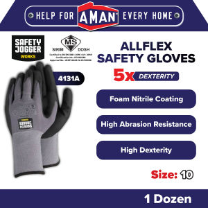 SAFETY JOGGER Allflex Nylon Spandex High Quality Industrial Protective Hand Glove Safety Gloves Sarung Tangan 手套 1 Dozen