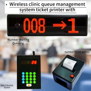 Set Hospital clinic ticket printer wireless queue call system wireless clinic queue management system ticket printer with