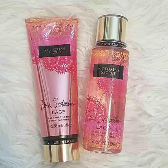 Original Victoria secret body mist and lotion pure seduction lace