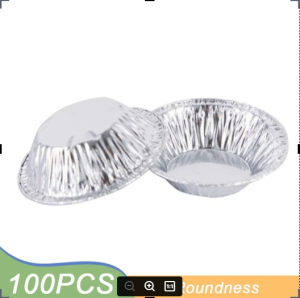 100pcs Disposable Aluminum Foil Tart Pan Heat Evenly No odor Safety Health Egg Tart Molds