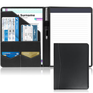 Professional Padfolio Portfolio Folder Faux Leather Resume Organizer with Document Pockets Card Slots Pen Holder InterviewFolder2026