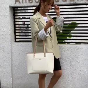 MINGKE Laptop Bag 13 14 15.6 inch Handbag for Women PU Leather Large Capacity Minimalist Waterproof Shockproof Business