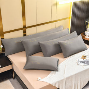 SUNLIGHT HOME 1PCS Luxurious Pillow CaseLong Pillow CaseBreathable Bolster CaseOne-piece Double Pillowcase 9 Colors