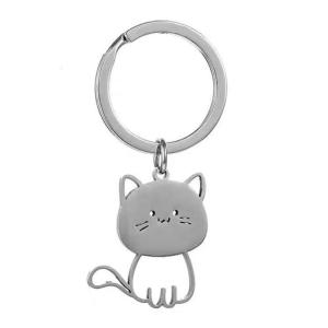 Simple Cats Bag Accessories Fashionable Key Charm Unique Key Jewelry Stainless Steel Texture Suitable for Key and Bag