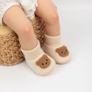 Sepatu Bayi Ankle Boots Motif Hewan Lucu dengan Klip Tali - Warna Cinnamon