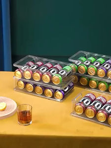 【🇸🇬 Local Seller】CHEAPEST🔥Rolling Refrigerator Organizer Bins Soda Can Beers Beverage Bottle Holder Kitchen Fridge refrigerator kitchen Counters Freezers Shops Camping RVs storage Organizer Rack Storage Bin