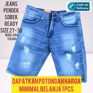 Gratis Onkir Pengiriman Cepat Celana Pendek Sobek-Sobek Pria / Celana Jeans Pendek Sobek Pria / Jeans Pendek Pria / Jeans Sobek Pria / Celana Sobek Pria /Jeans Pendek Ripped Pria