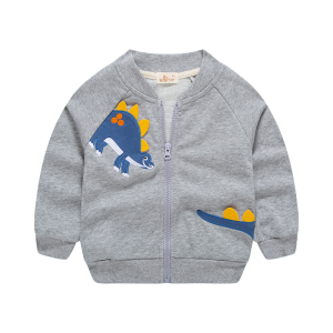 [Fast Shipping] Kids Cotton Coat for Boy 2-10 Yrs Fashionable Dinosaur Pattern Zip Jacket for Kids Boy