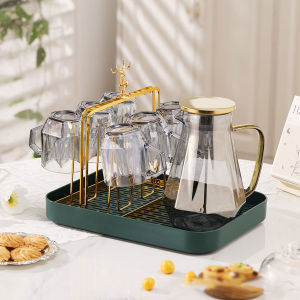 [ยิ่งซื้อ ยิ่งคุ้ม] ถาดคว่ำแก้ว ที่คว่ำแก้ว พร้อมแท่งใส่แก้ว รูปกวางหรูหรา