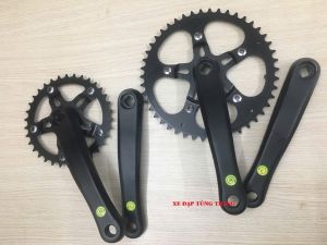 Bộ Giò dĩa cốt vuông nhôm 5 CHẤU 34T / 46T 110BCD đen gắn xe đạp fixed gear