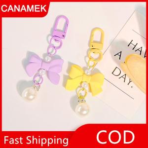 【CANAMEK】 Bow kẹo màu Mặt dây chuyền Keyring thời trang Y2K Keychain Tai nghe trường hợp quyến rũ túi Mặt dây chuyền phụ kiện túi xách