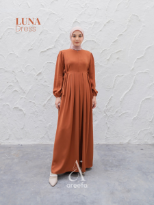 AREEFA Baju Gamis Wanita Remaja Kondangan Simple Elegan Mewah Twill Premium Terbaru 2024 2025