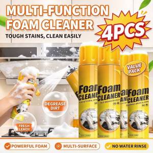 【4Pcs】650ML Foam Cleaner Spray Multifunctional No‑Wash for Car Home Sofa Shoe Kitchen Stain