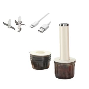 JOMEY Nhựa Máy xay thịt điện Có thể sạc lại bằng USB Hiệu quả Máy xay thực phẩm điện Dụng cụ bóc tỏi nhanh Động cơ mạnh mẽ Máy xay thực phẩm cho nhà bếp