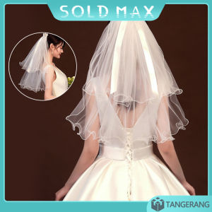 【80 CM】Kerudung Pengantin/Wedding Bride Veil/Aksesoris Jilbab Pengantin/Bridal Veil With Bow