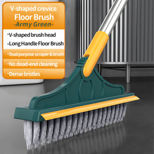 3 in 1 Gap Cleaning Wiper Brush Gap Cleaning Squeegee Brush Rotatable Floor Brush Stiff Bristle Brush Scrubber with Long Handle Cleaning Brush Gap Dust Cleaning Brush Removable Floor Scrub Brush for Sink Bathtub Corners Bathroom Kitchen Floor Deck