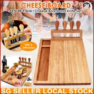 Cheese Tray - Cheese Board - Meat Platter Cheese Board - Knife Set Serving Meat Board Cutting Board Platter