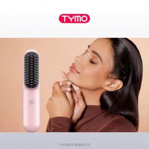 Tymo Wireless Straightening Comb Negative Ion Straight hair comb HC120 hair straightener Portable Hairdressing Comb Electric Comb Clip Anti scalding gift Negative Ion Hair Care outdoor Hair Straightener Styler Curly travelling