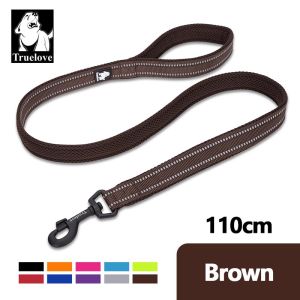 TRUELOVE 110cm Reflective Dog Leash Mesh Padded Outdoor Training Pet Dog Nylon Leash Outside for Small Large Dog Safety Training