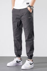 6 Pocket Cotton Pants Joggers Plus Size Ankle Tied Khaki Army Grey Black 40 42 44 46