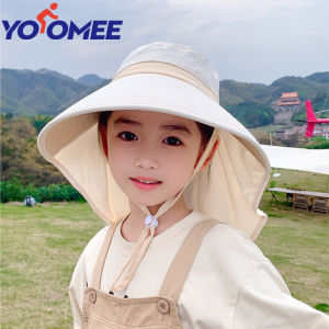Yoomee หมวกคลุมน้ำแข็งสำหรับเด็ก1ชิ้นหมวกป้องกันแดดระบายอากาศได้ชายคาใหญ่ป้องกันป้องกันแสงแดดแสงยูวีหมวกสำหรับเด็กผู้ชายและกลางแจ้งของเด็กผู้หญิง