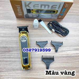 Kemei Tông đơ chấn viền cao cấp 1855 - Công suất 7W Pin 2000mAh Lưỡi cạo mạ DLC Thiết kế hiện đại Dùng cho mọi loại tóc Bảo hành 3 tháng