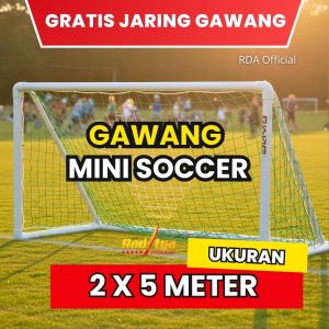 Gawang Mini Soccer Besi Murah 2x5 Meter – Tiang Kokoh Pipa 3 Inch & 2 Inch + Free Jaring