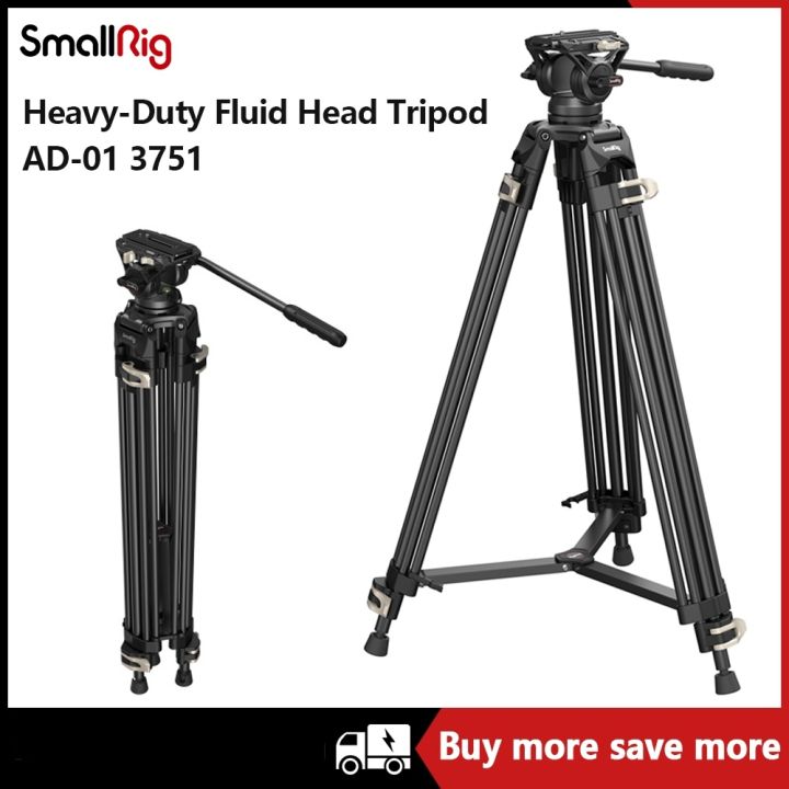 SmallRig AD-01 Heavy Duty Fluid Head Tripod 3751B Aluminum