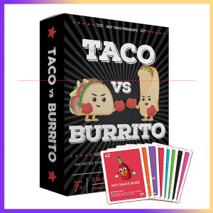 Taco vs Burrito - Popular Surprisingly Strategic Card Game | A Perfect Family-Friendly Party Board Game for Kids Teens & Adults | 2-4 Players | Christmas Gift for Boys Girls | English Version