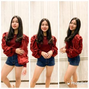 [Basica Moda] 3311 Atasan Top Baju Blouse Wanita Basic Puff Rajut Import