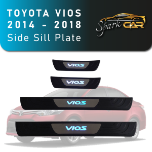 Toyota Vios 2014 - 2018 Car Side Sill Step Plate with Blue Light LED