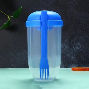 MD-C863 Botol Salad 1000ML dengan Sendok Garpu + Botol Saus Kecil Praktis Portable / Tempat Makan