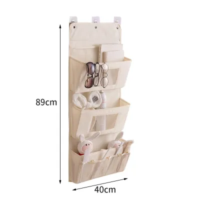 IMUTO 2/3 Layers Wall Mounted Hanging Organizer Storage Bag Behind The Door Wardrobe Sundries Bag Over The Door Organizer With Clear Pockets