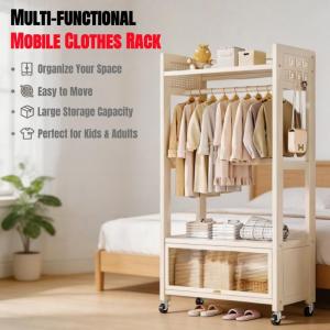 Multi-Functional Drying Rack For Coats Hats Home Modern Floor Standing Clothes Rack