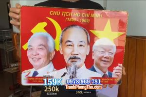 Tranh bác Hồ tranh Chủ Tịch Hồ Chí Minh bác Võ Nguyên Giáp bác Nguyễn Phú Trọng TTB15