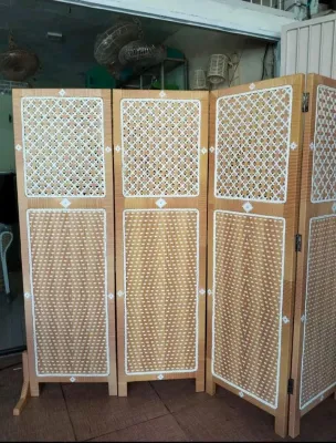 Sketsel ruangan rotan sintetis pembatas ruangan motif minimalis estetik harga per 1 keping/pintu ukuran L50cm X T170cm